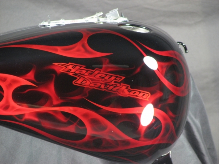 Hollow Flames Harley Heritage Softail | Custom | Cutting Edge Illusions