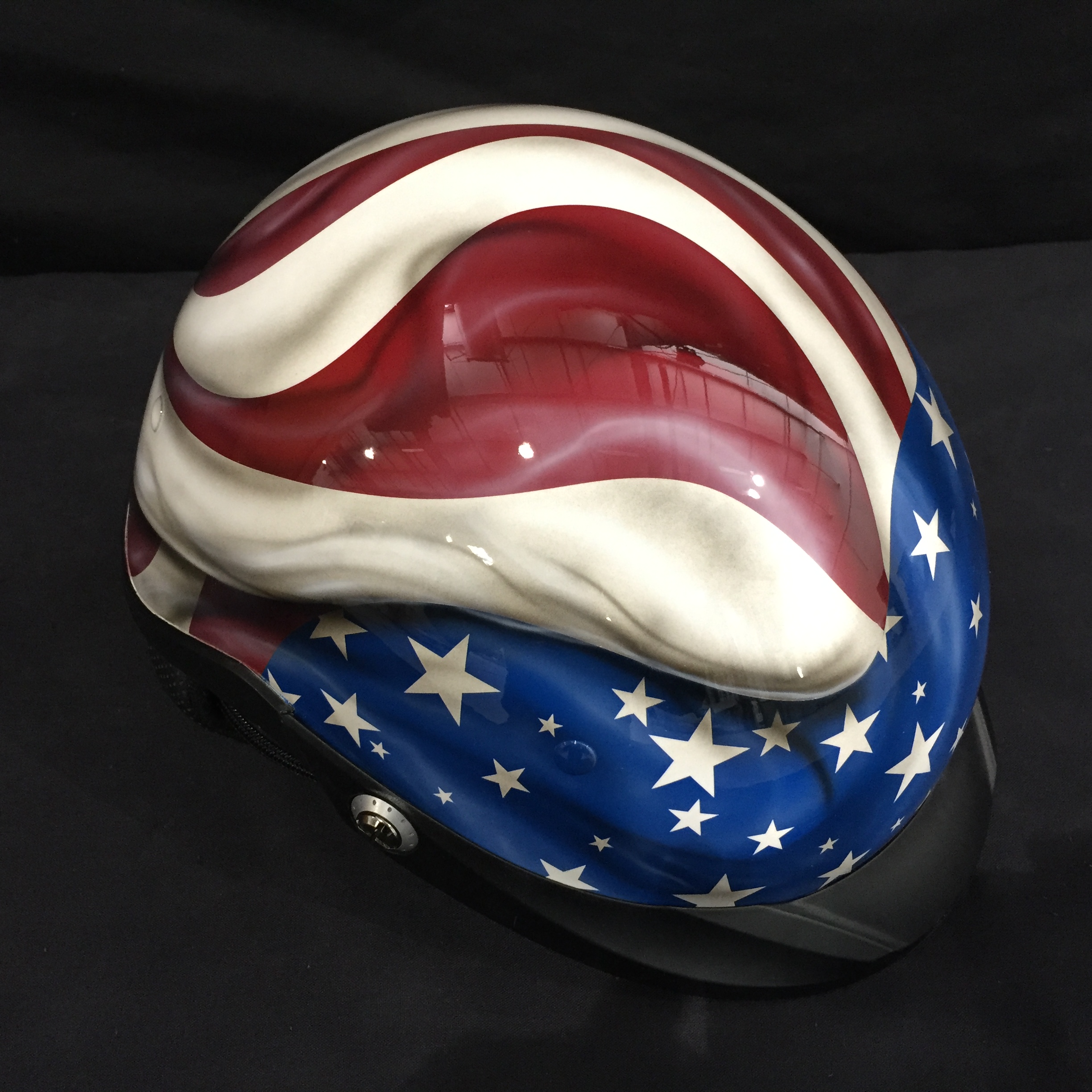 thumbnail interactive-video image 1 of 4x Mini Helmet American Flag Decals - Straight Design - 3M 20Mil Vinyl 1 of 2